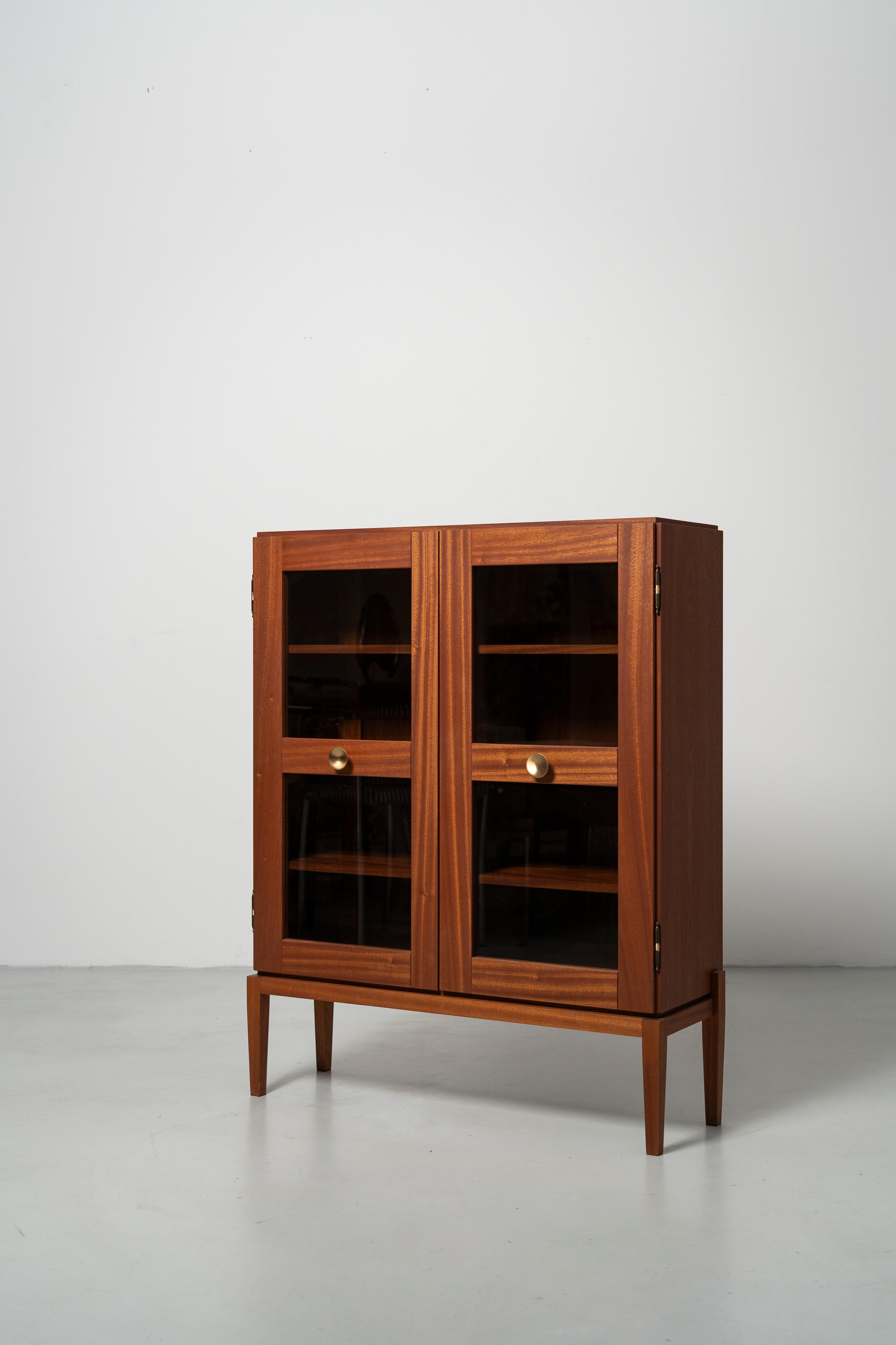 Danese PH Display Cabinet -  mahogany veneer with glass doors for visual display in vendita