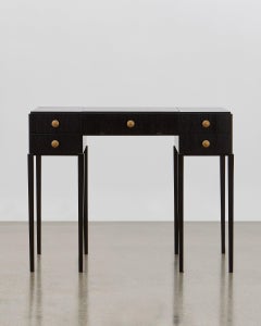 PH Dressing Table, black oak veneer, white ash wood drawers