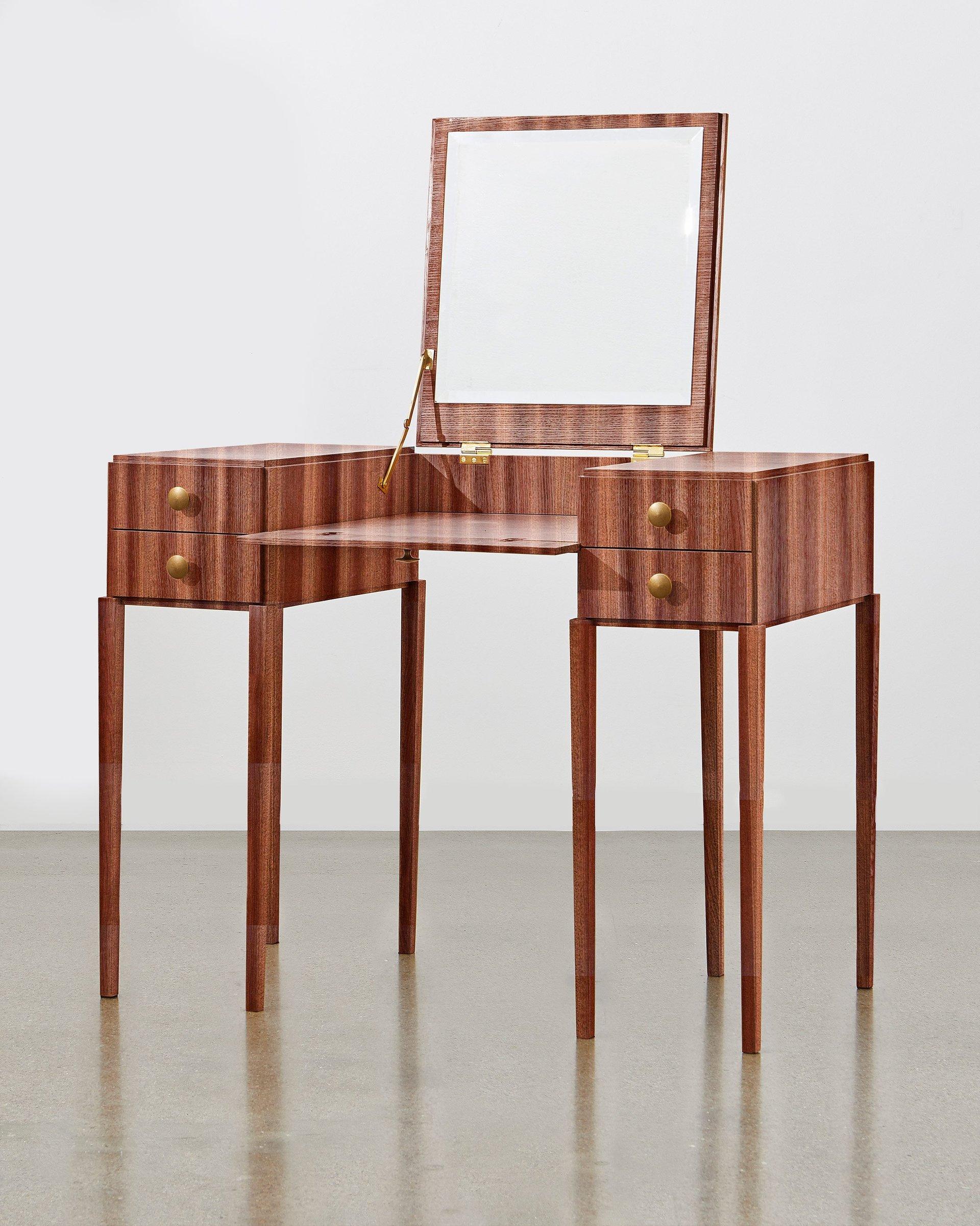 Bauhaus PH Dressing Table, mahogany veneer, white ash wood drawers For Sale