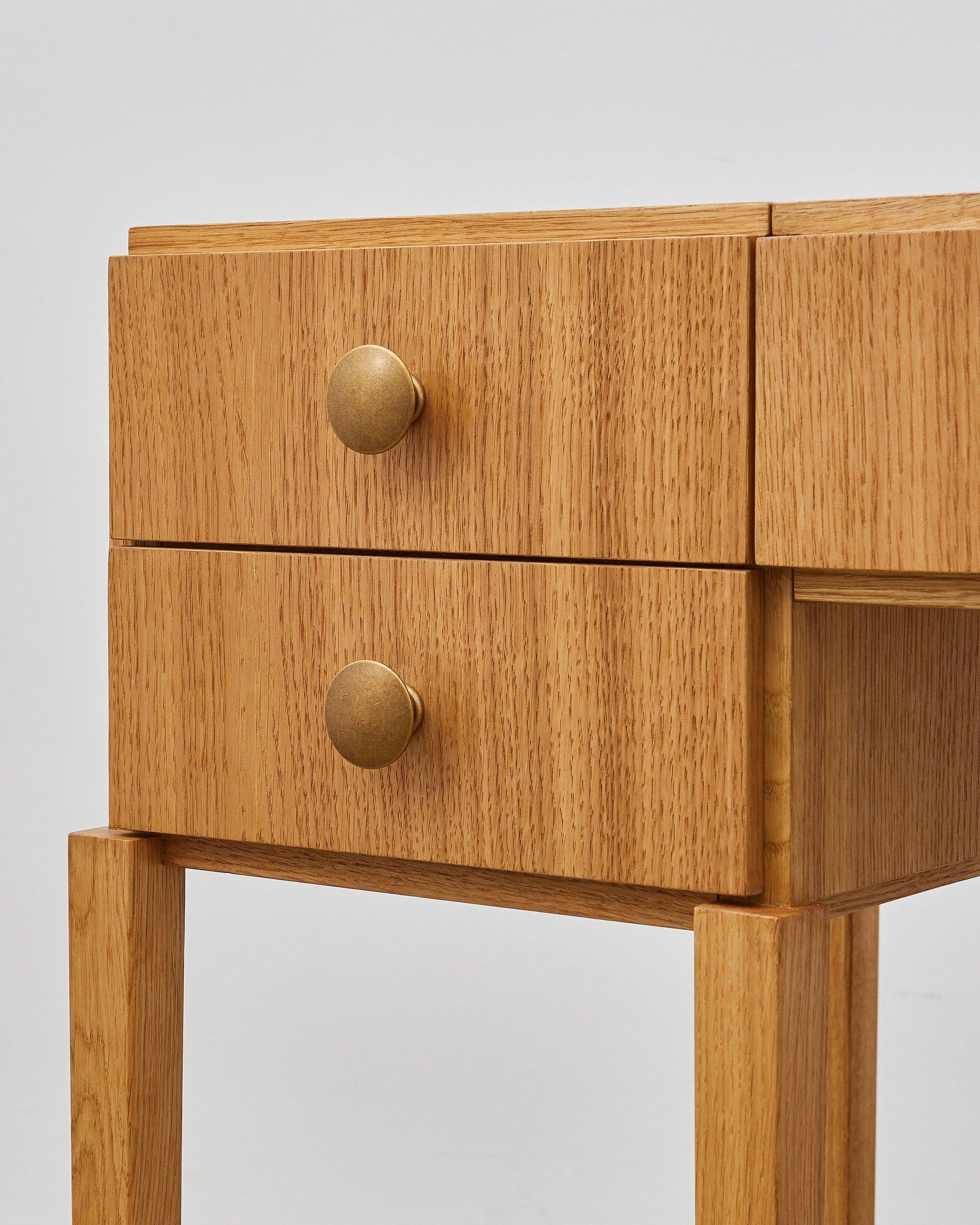 Danish PH Dressing Table, Natural Oak - CUSTOM - 2 extra drawers For Sale
