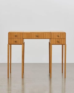PH Dressing Table, Natural Oak Veneer, White Ashwood Drawers