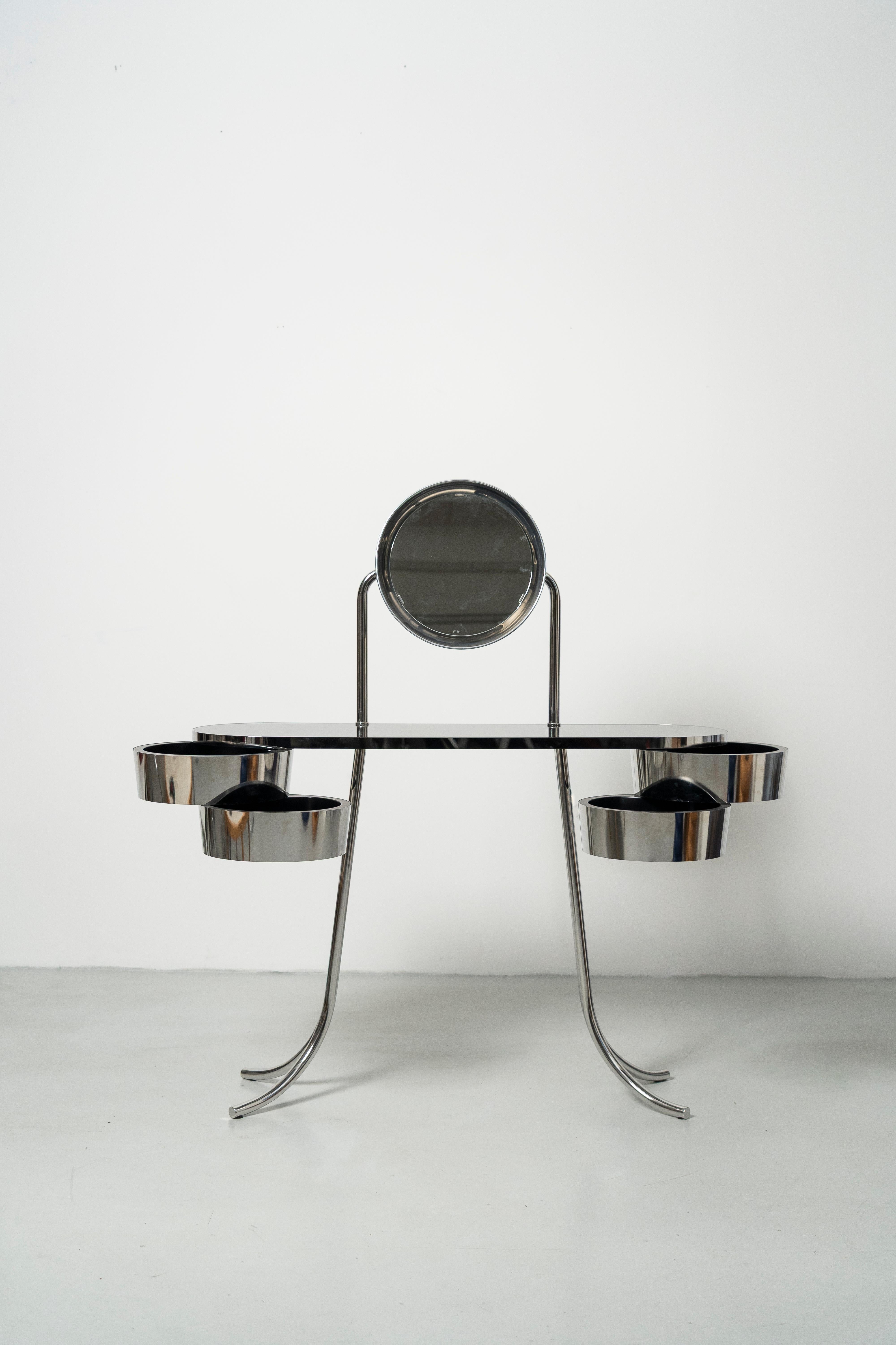 Bauhaus PH Dressing Table Steel - with elegant drawers and optional mirror with light For Sale