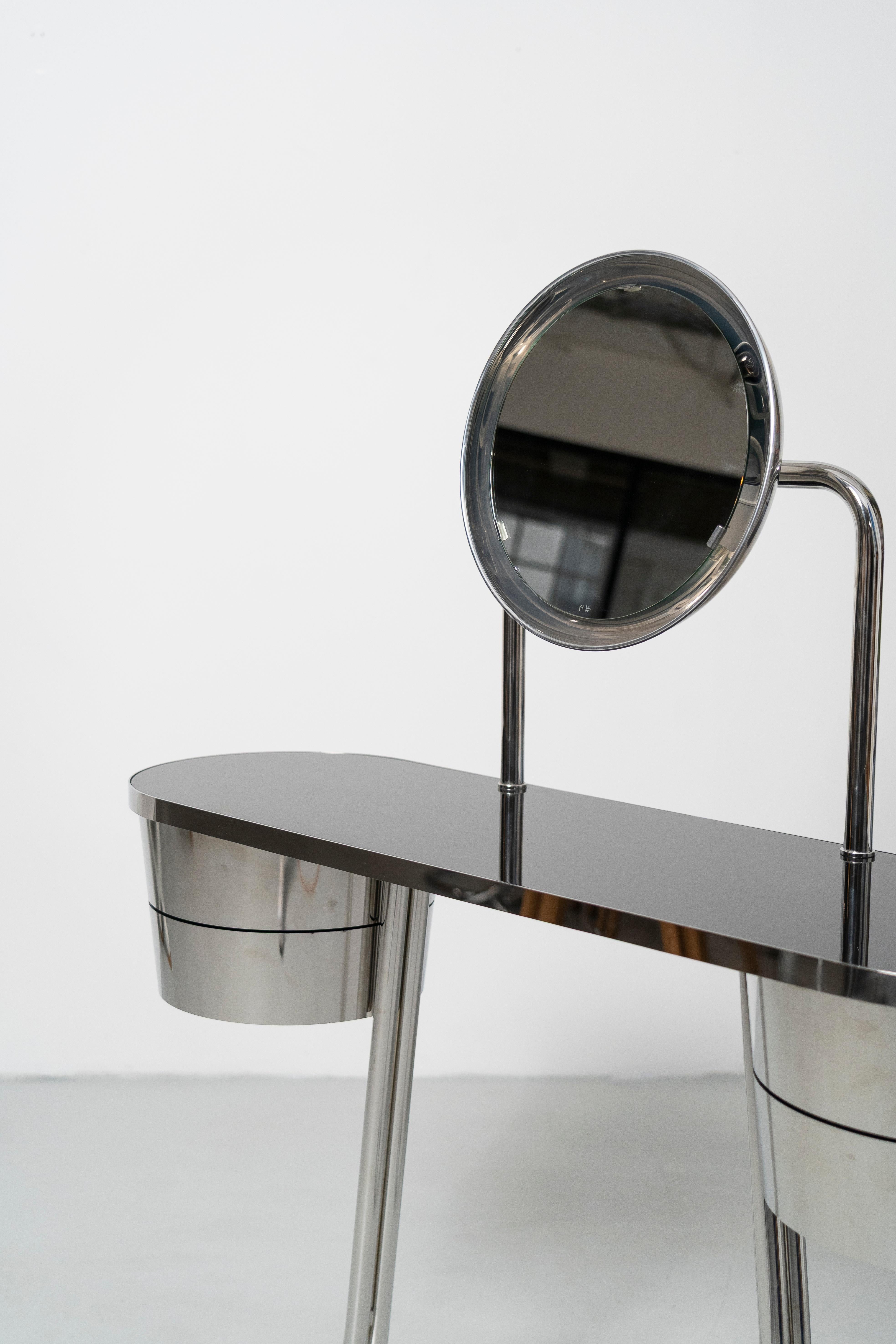 Contemporary PH Dressing Table Steel - with elegant drawers and optional mirror with light For Sale