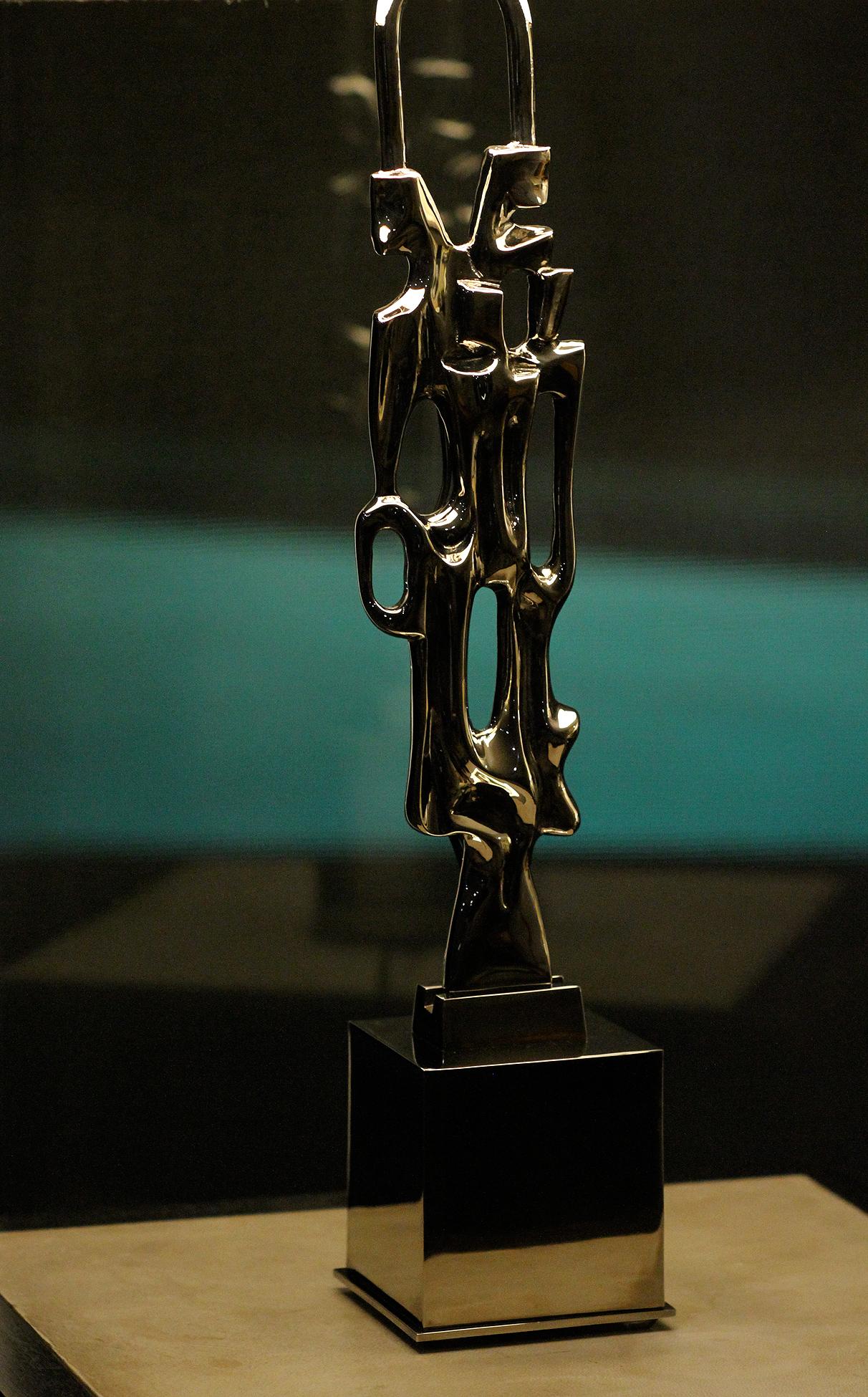 Philippe Gabriel Papineau - Pair of Black Nickel Bronze Table Lamps 8