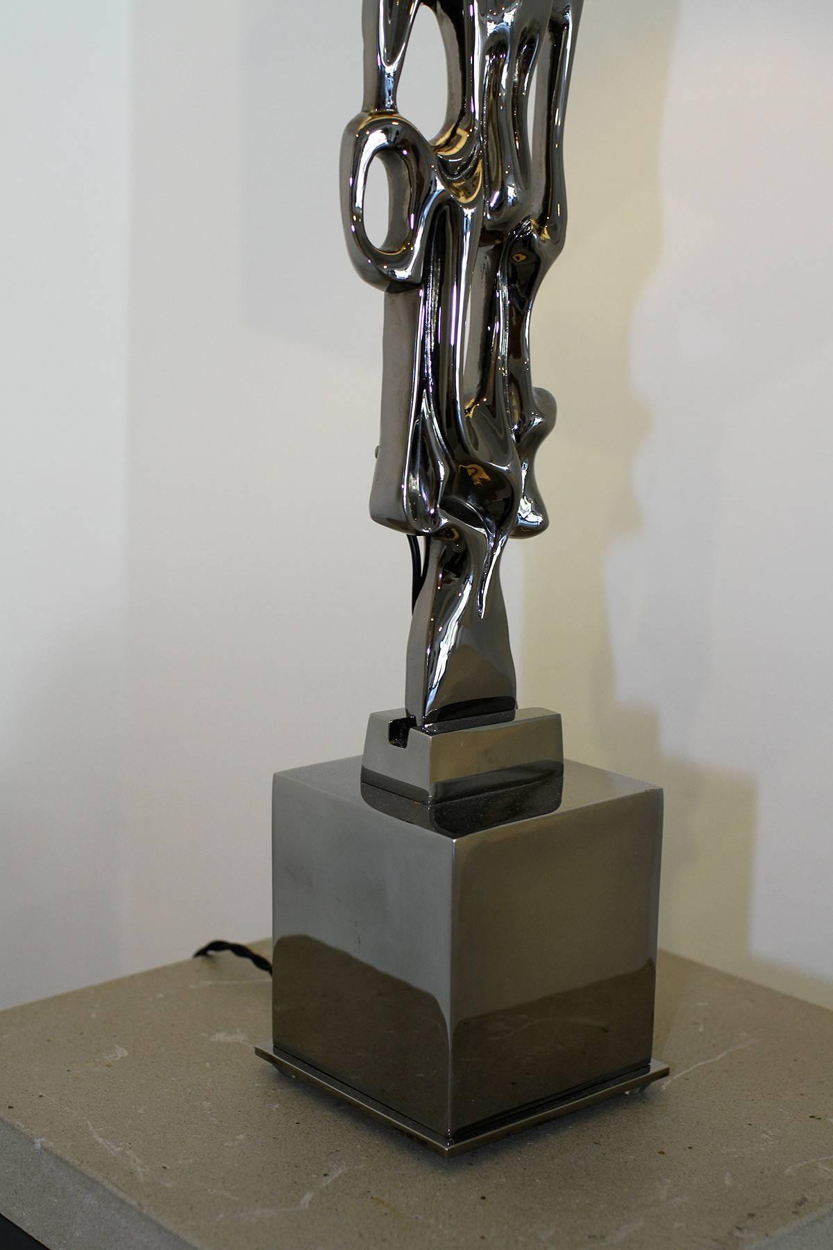 Philippe Gabriel Papineau - Pair of Black Nickel Bronze Table Lamps 2