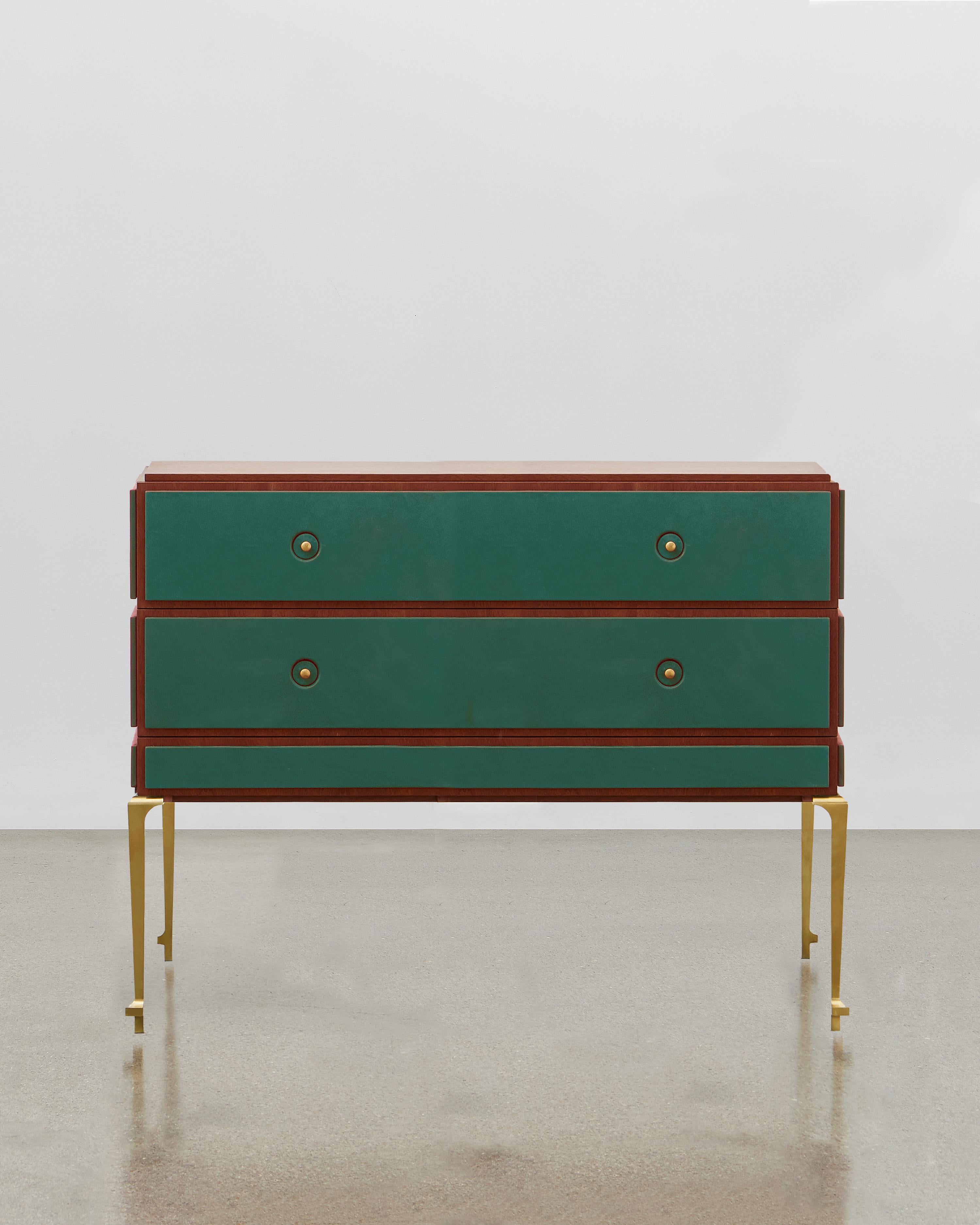 Created so it can be placed in the centre of a room, away from a wall, Poul Henningsen’s grand chest of drawers features wooden panels on all sides. It is designed to be admired and considered from every angle.

This piece highlights the distinctive