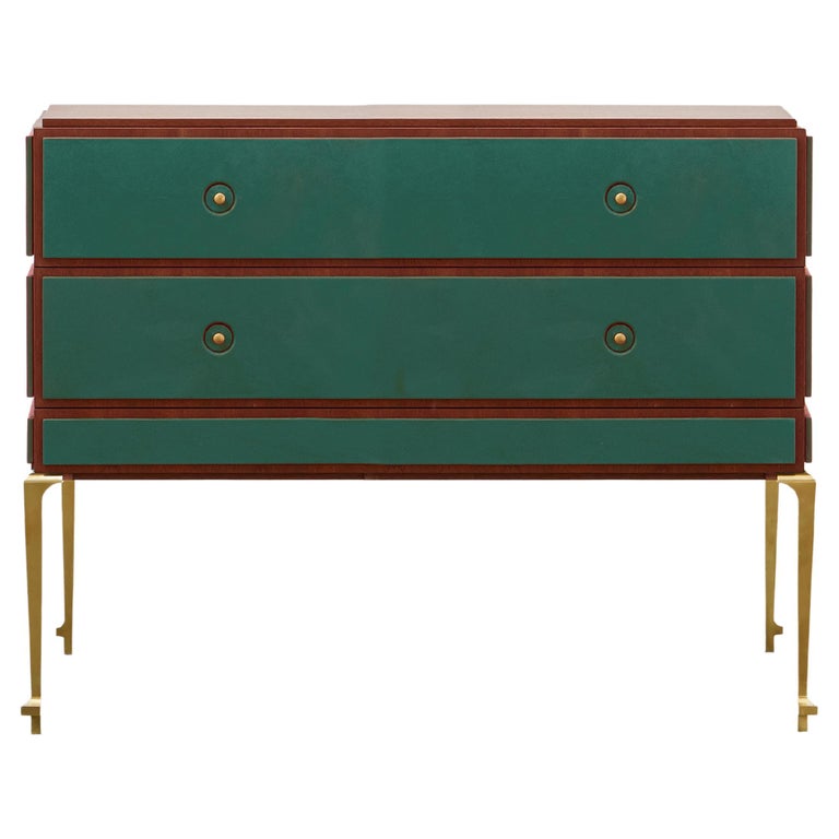 Poul Henningsen PH chest of drawers in mahogany, leather and brass, new, offered by PH Furniture & Pianos