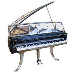 PH Grand Piano PH150 Excellence, Black Leather with Chrome Lid