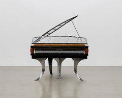 PH Grand Piano PH150 Excellence, pelle cognac con cromo, Moderno, Scultoreo