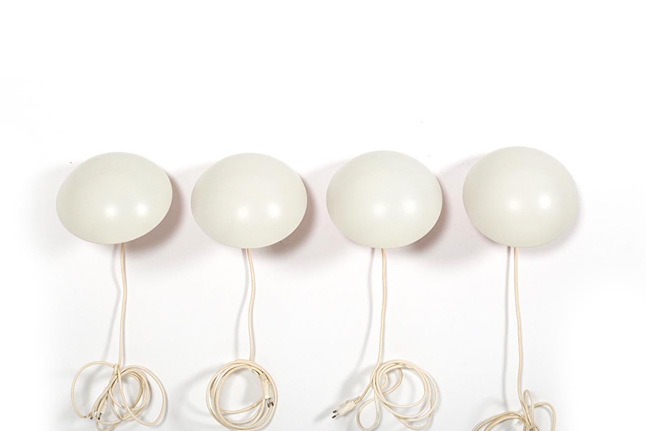 Vintage PH Hat wall lamps by Poul Henningsen for Louis Poulsen, 1960s.
Color: white. Eight available.

Size: 
Diameter 22.0 CM
Good vinatge condition, ready to hang.