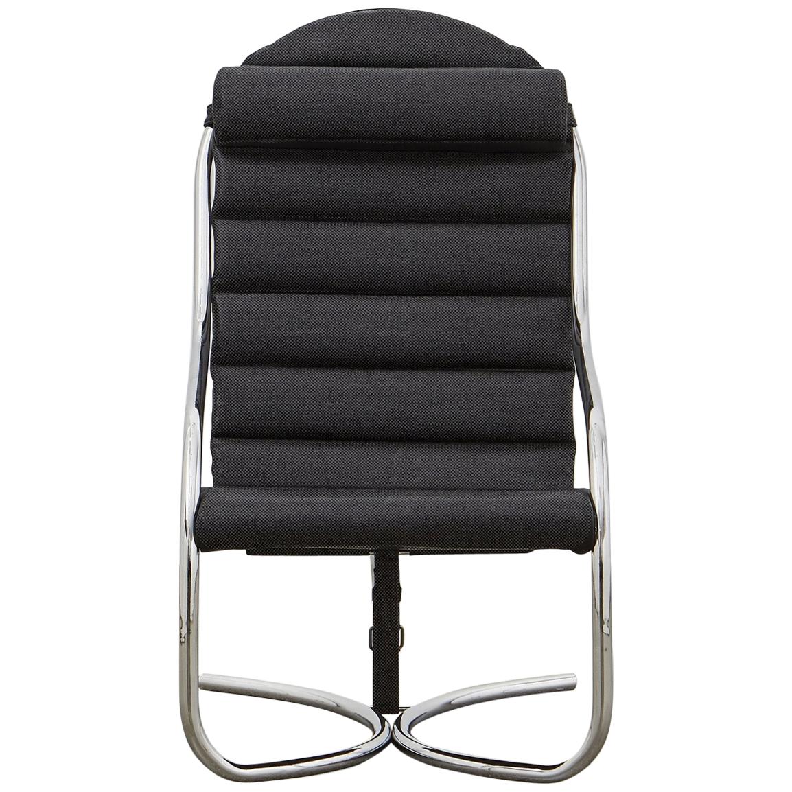 PH Lounge Chair, Chrome, Hallingdal Black 190