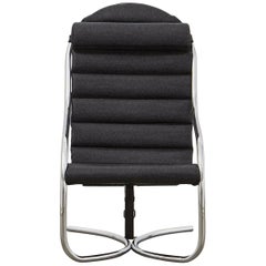 PH Lounge Chair, Chrome, Hallingdal Black 190