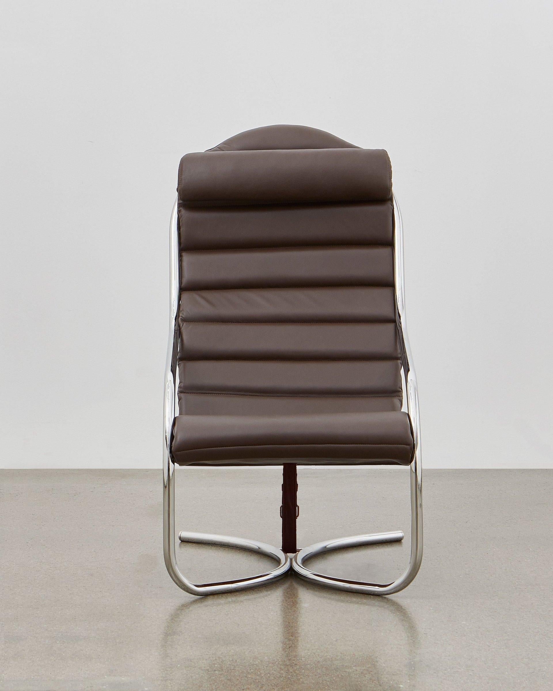Take a deep breath and enjoy the moment! The PH Lounge Chair is a place to rest, to think and to relax. The frame of the PH Lounge Chair consists visually only of one long steel tube, bent in generous, dynamic lines for ultimate comfort. Where the