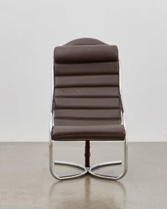 PH Lounge Chair, chrome, leather extreme mocca