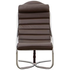 PH Lounge Chair, chrome, leather extreme mocca