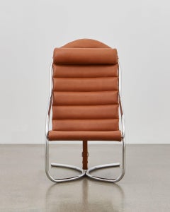 PH Lounge Chair, chrome, leather extreme walnut