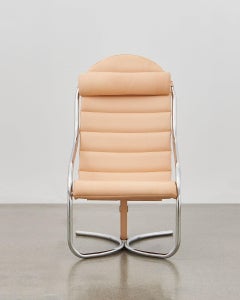 PH Lounge Chair, Chrome, Leather Natural Un-Dyed