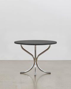 PH Lounge Table, Chrome, Solid Black Oak Table Plate