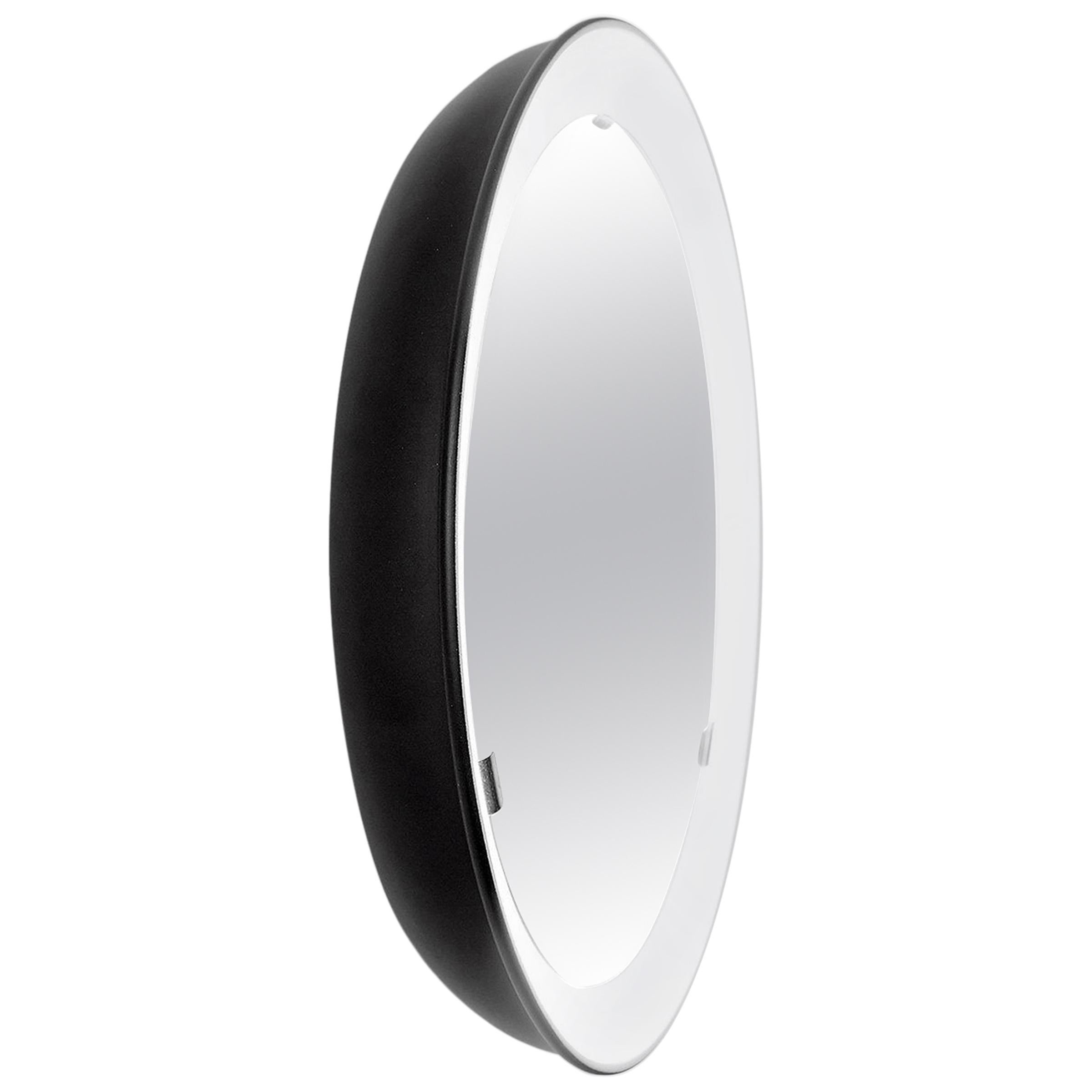 PH-Spiegel, schwarz lackiert, Satin matt, Durchmesser 360 mm, auf/offgezogene Schnur, ph