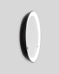Specchio PH, verniciato nero satinato opaco, diametro 700 mm, cavo a strappo on/off, Ph