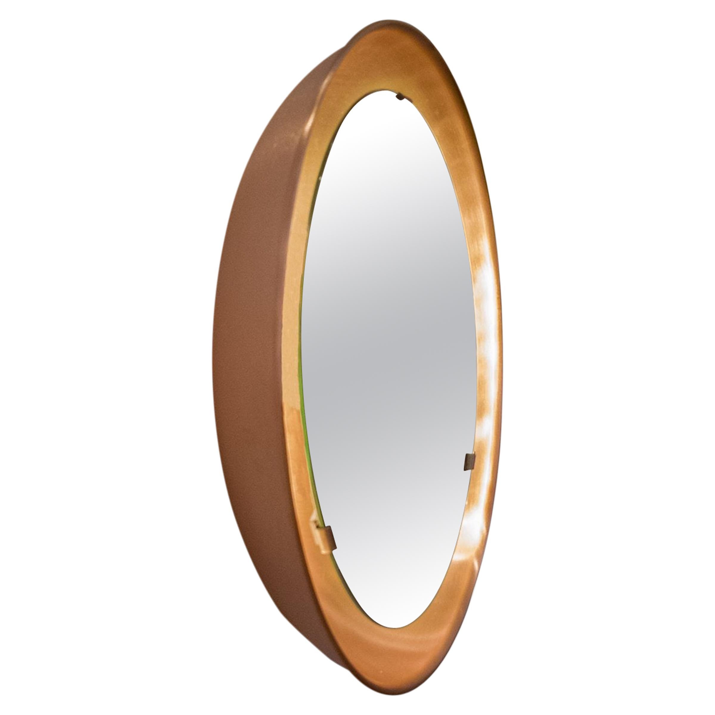 PH Mirror, Copper Brushed, 360 mm, On/Off Pull Cord, PH Initials For Sale