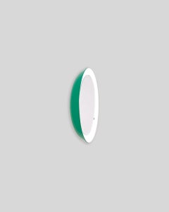 PH Mirror, green painted satin matt, diameter 360mm, on/off pull cord, ph