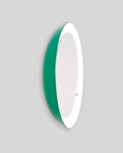 PH Mirror, green painted satin matt, diameter 700mm, on/off pull cord, ph