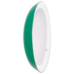 PH Mirror, green painted satin matt, diameter 700mm, on/off pull cord, ph