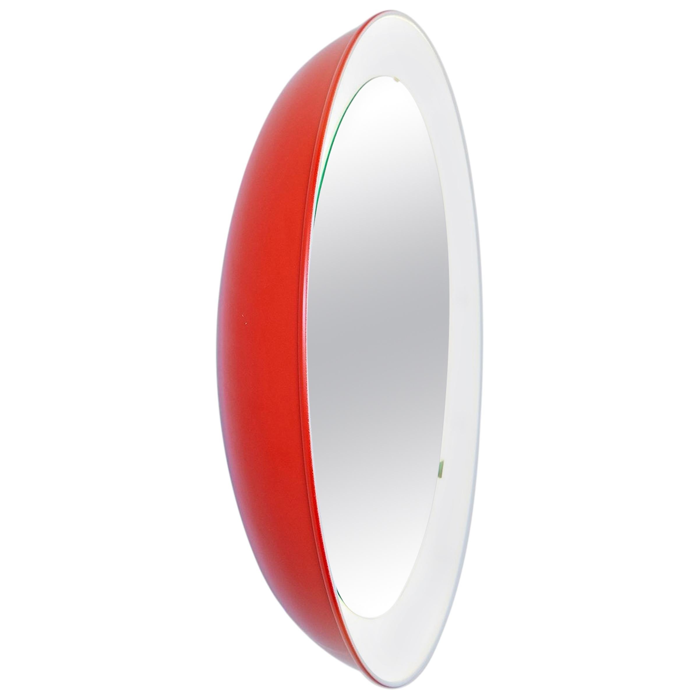 PH Mirror, Red Painted Satin Matt, diameter 360mm, On/Off Pull Cord, PH Initials For Sale