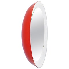 PH Mirror, Red Painted Satin Matt, diameter 360mm, On/Off Pull Cord, PH Initials