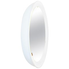 PH Mirror, white painted satin matt, diameter 360mm, on/off pull cord, ph