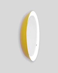 PH Mirror, yellow painted satin matt, diameter 700mm, on/off pull cord, ph