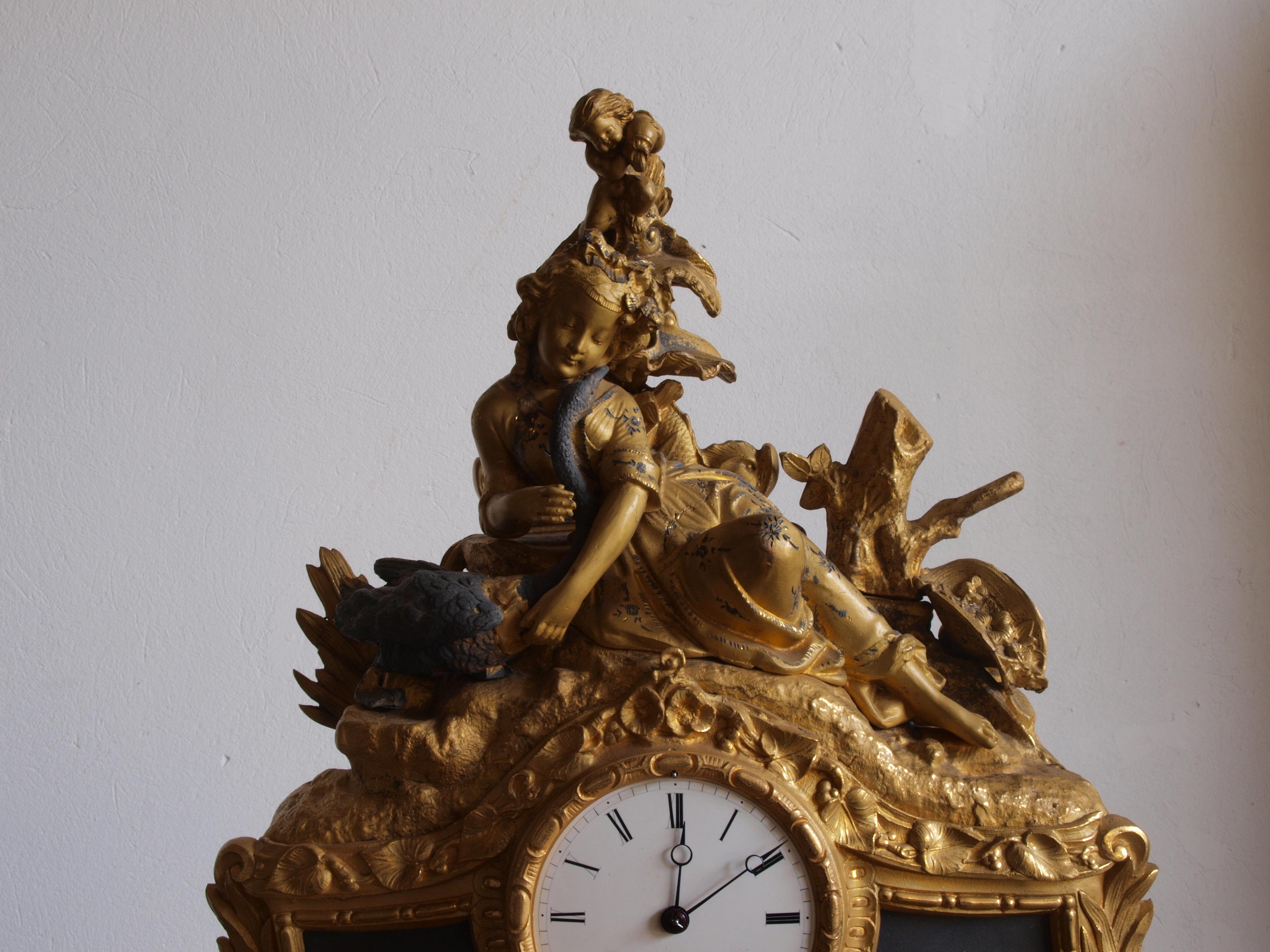 PH. Mourey France Late 1800s Mantle Clock In Good Condition In Store Heddinge, DK