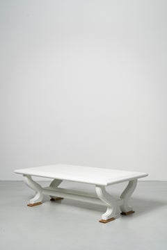 PH Outdoor Bench - white painted solid oak