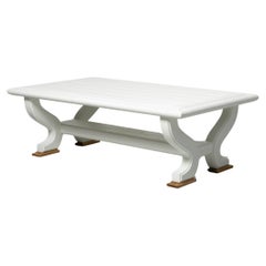 PH Outdoor Bench - white painted solid oak
