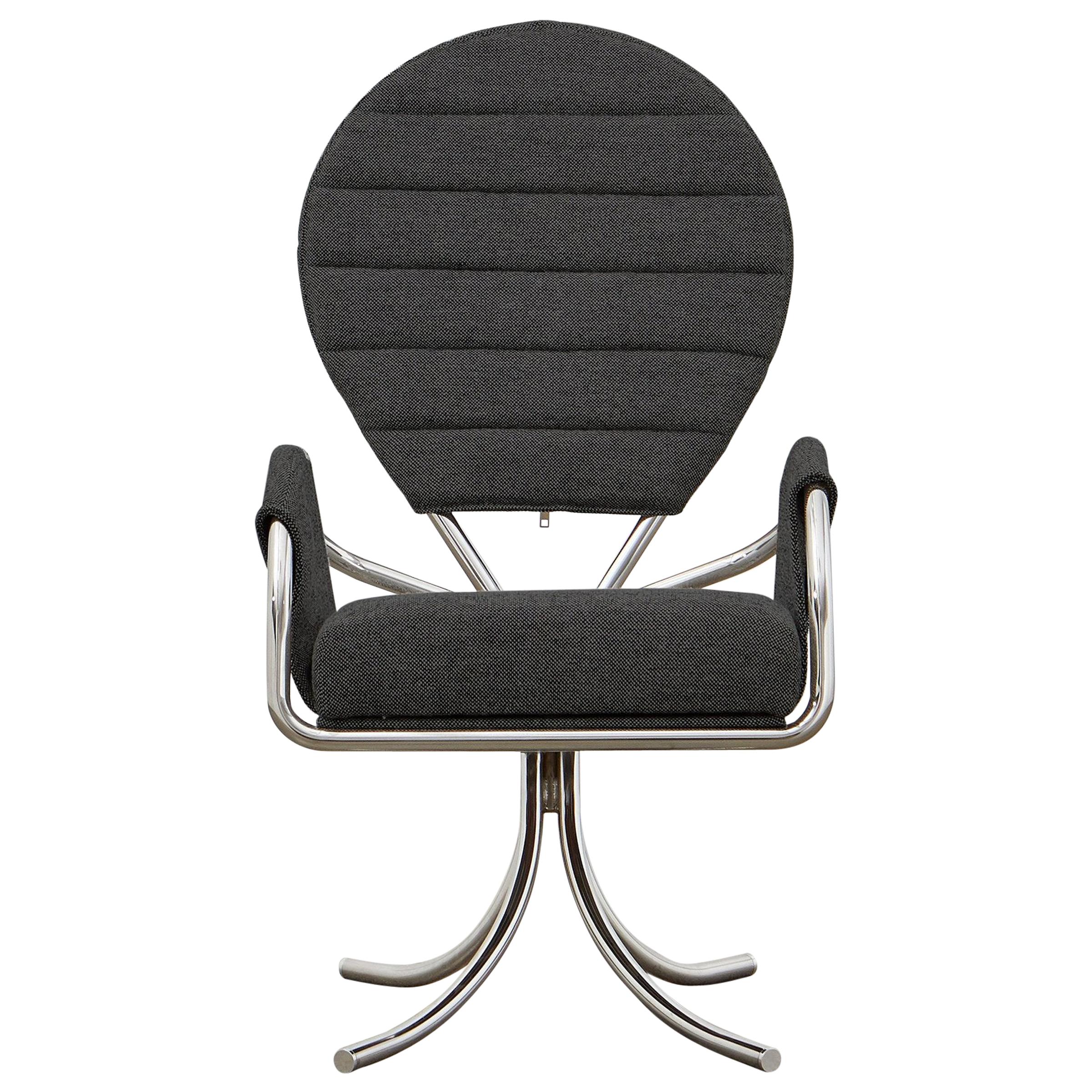 PH Pope Chair, Chrome, Hallingdal Black 190 For Sale