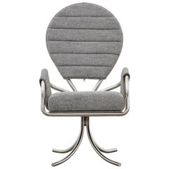 Chaise Pope PH, chrome, gris clair hallingdal 126