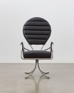 PH Pope Chair, chrome, leather extreme black