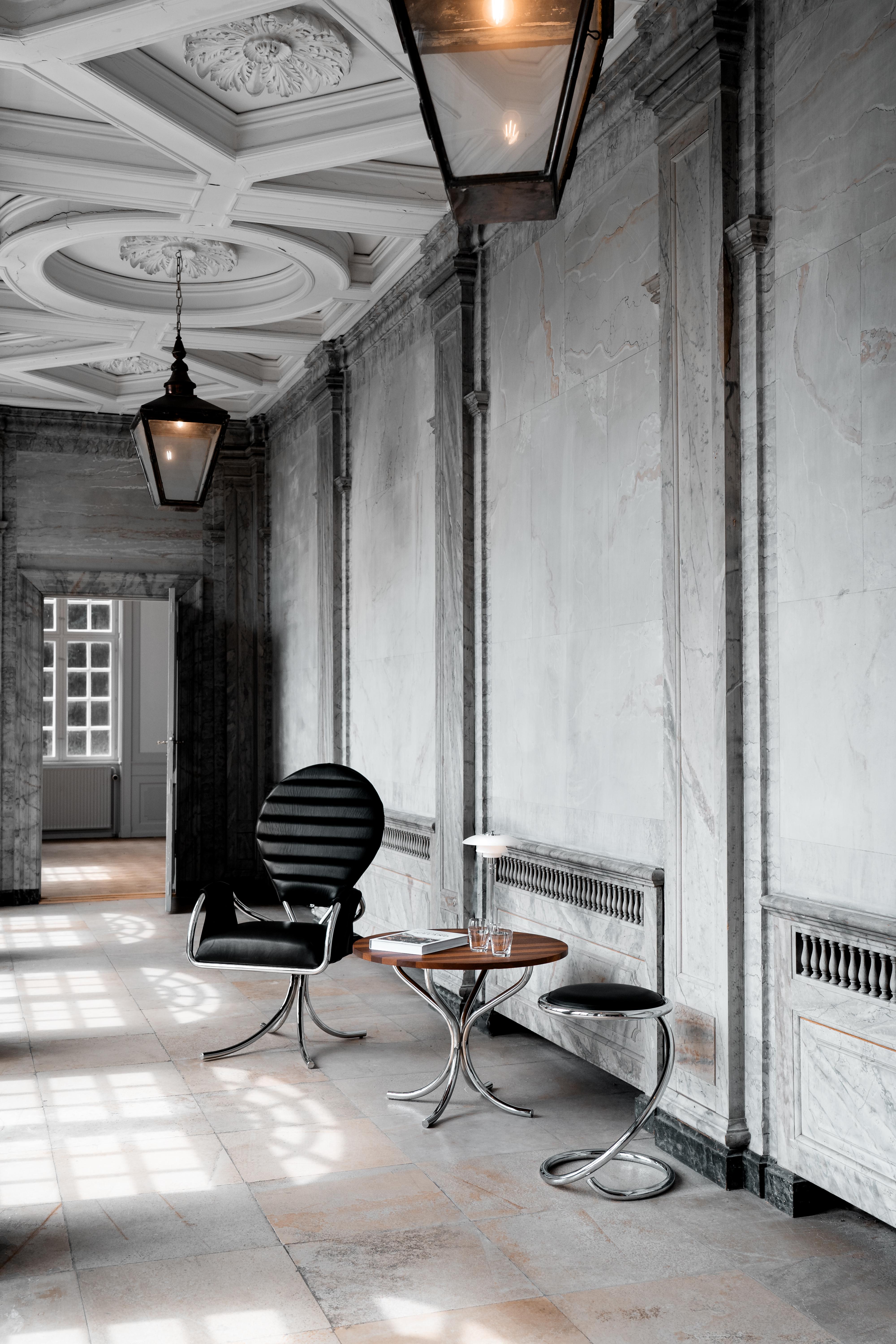 PH Pope-Stuhl, Chrom, Leder extrem schwarz (21. Jahrhundert und zeitgenössisch) im Angebot