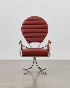 Ph Pope Chair, Chrome, Leather Extreme Indianred