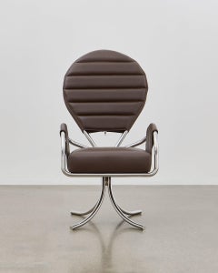 PH Pope Chair, Chrome, Leather Extreme Mocca