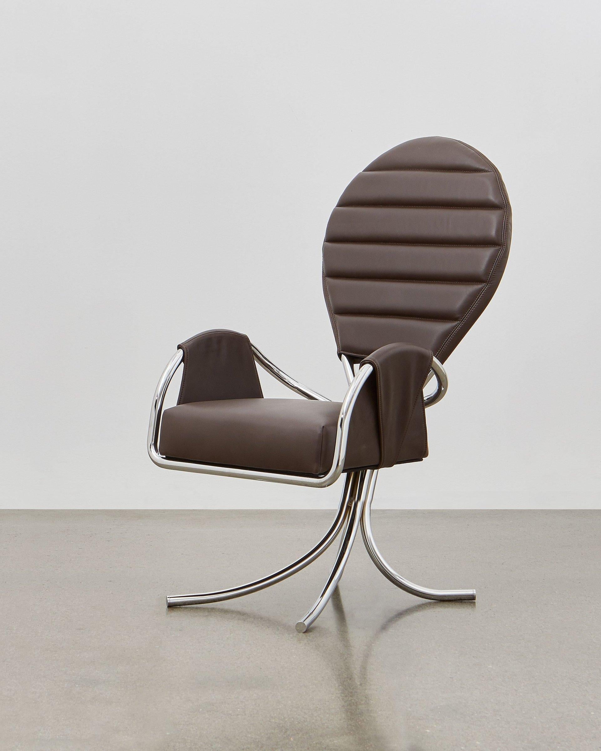 Bauhaus Chaise Pope PH, chrome, cuir Extrêmement Mocca en vente