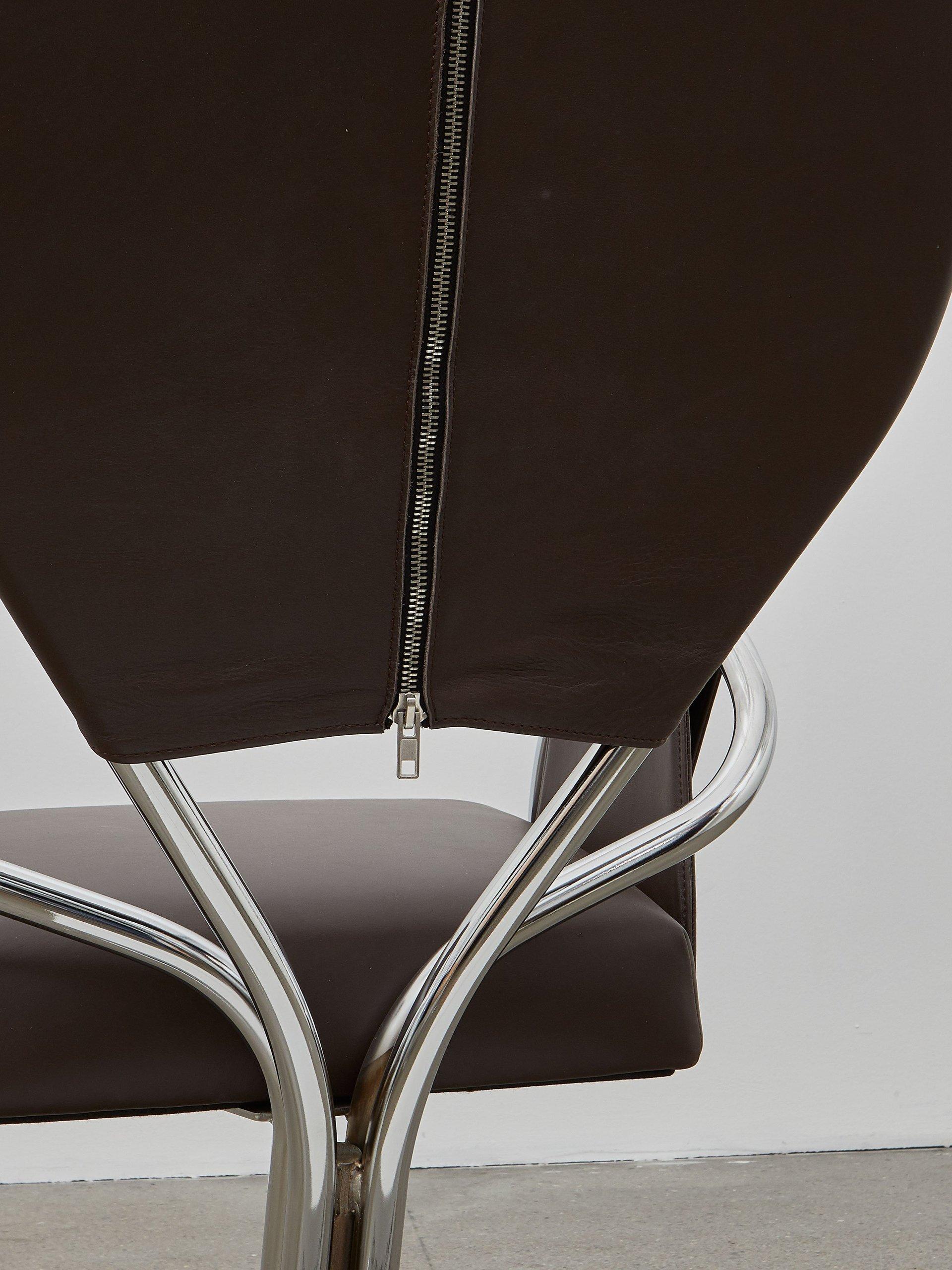 Danois Chaise Pope PH, chrome, cuir Extrêmement Mocca en vente