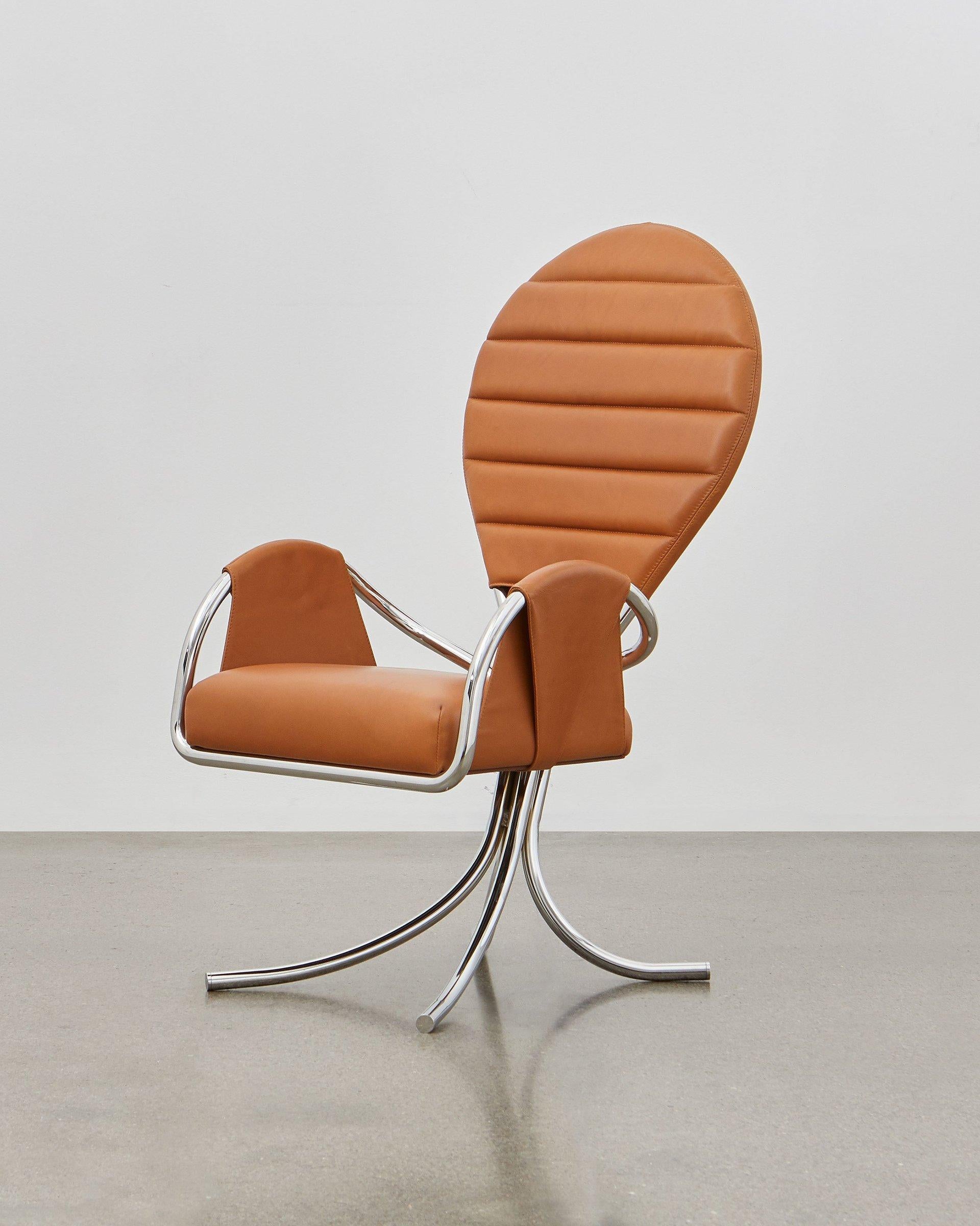 Bauhaus Chaise Pope PH, chrome, cuir et noyer extrême en vente