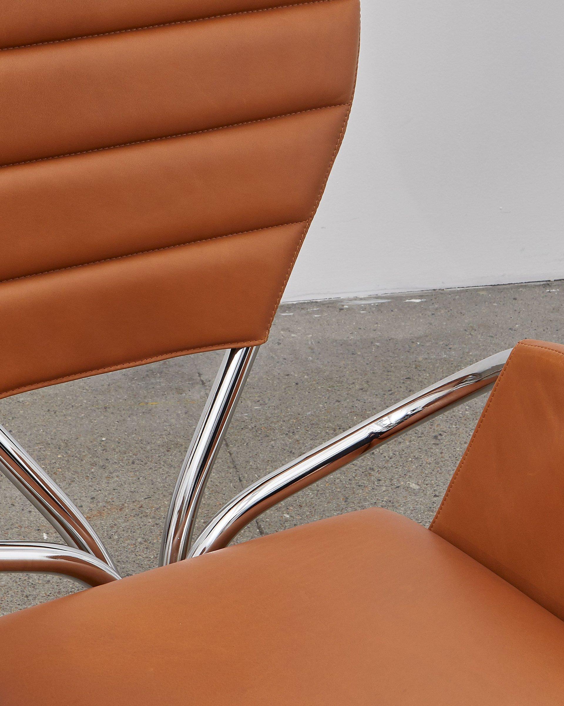 Bauhaus PH Pope Chair, Chrome, Leather Extreme Walnut For Sale