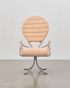 PH Pope Chair, chrome, leather natural un-dyed