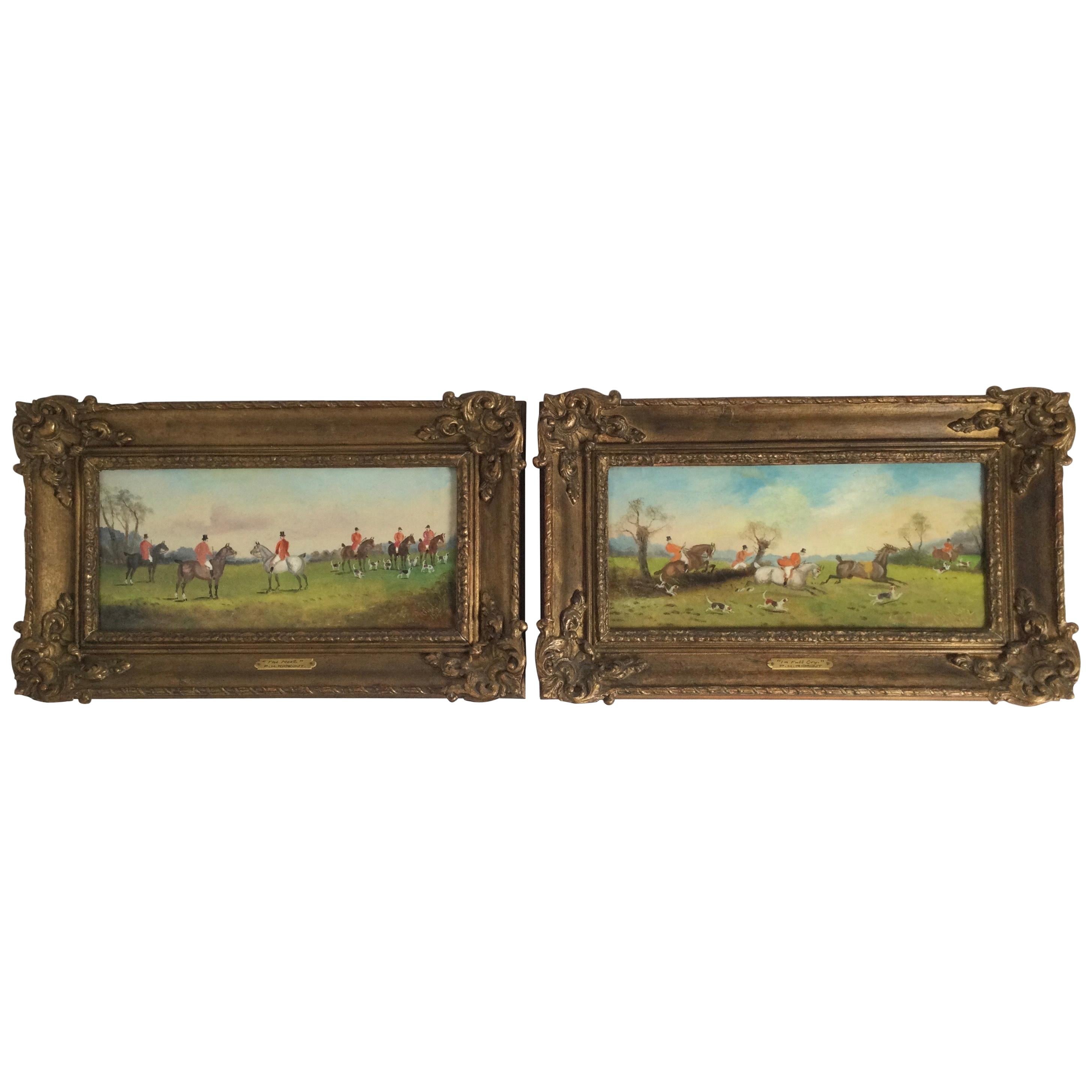 P.H. Rideout Fox Hunt Oil Paintings