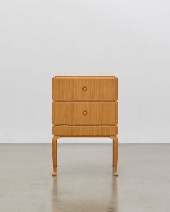 PH Small Drawer Chest, wood legs, natural oak veneer, white ash wood drawers
