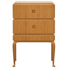 PH Small Drawer Chest, wood legs, natural oak veneer, white ash wood drawers