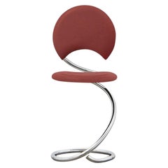 Silla PH Serpiente, Cromada, Piel Extrema Indianred, Tapicería Completa de Piel